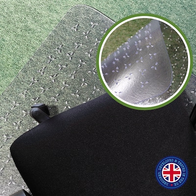 Floortex Cleartex TrYlok Carpet Chair Mat with Lip, 35" x 47", Designed for Low-Pile Carpet, Clear Vinyl (NRCMFLVT0003)