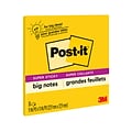 Post-it Super Sticky Notes, Big Note, Bright Yellow, 30 Sheet/Pad (MMMBN11)