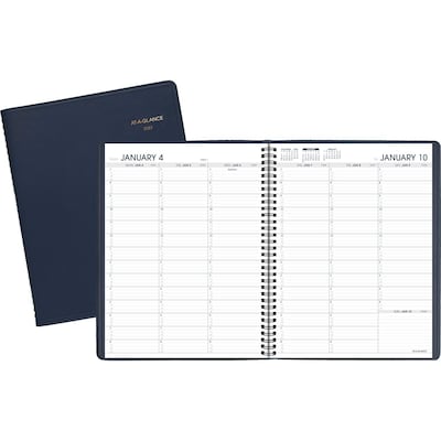 2027 AT-A-GLANCE 8.25 x 11 Weekly Appointment Book, Faux Leather Cover, Navy (70-950-20-27)