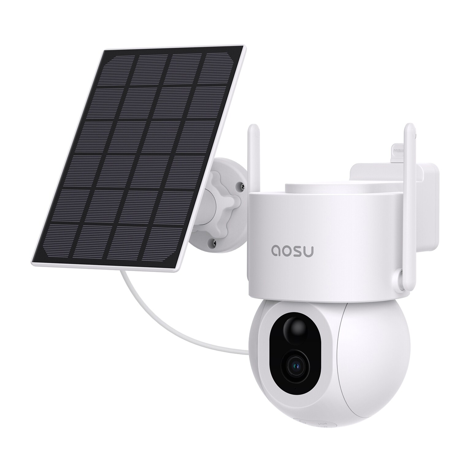aosu 3K 5.0-MP Outdoor Wireless AI-Smart Solar Security Camera, White (C9S2CH11)
