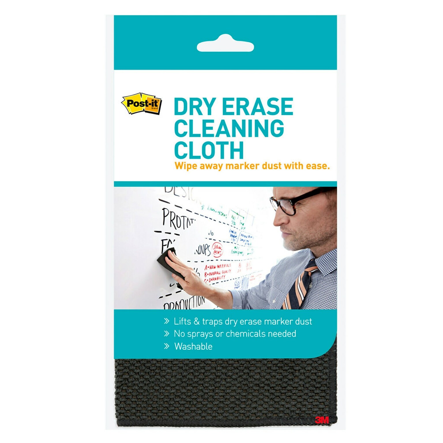 Post-it Dry Erase Cleaning Cloth, Gray (DEFCLOTH)