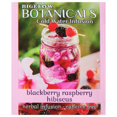 Bigelow Botanicals Decaf Blackberry Raspberry Hibiscus Tea Bags, 18/Box (39000)