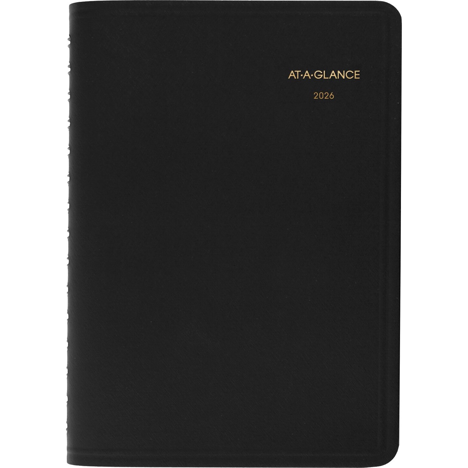 2026 AT-A-GLANCE 5 x 8 Daily Appointment Book Planner, Faux Leather Cover, Black (70-800-05-26)
