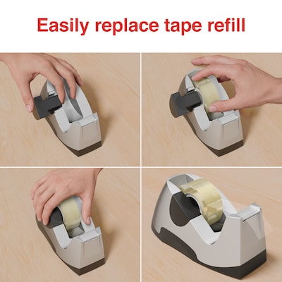 Staples Desktop Tape Dispenser, Silver – Executive Metal Dispenser for Office Desks & Workstations