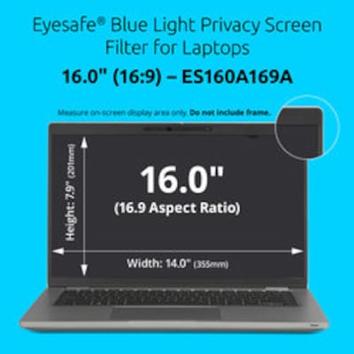 Kensington Eyesafe Blue Light Privacy Screen Filters for 16" Laptop, 16:9 (ES160A169A)