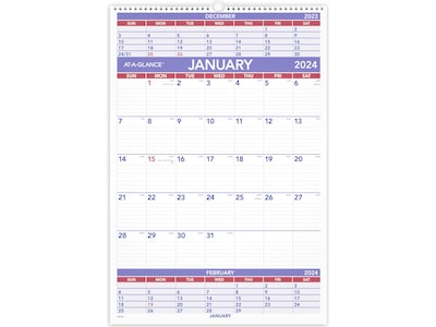 2024 AT-A-GLANCE 22.75 x 15.5 Three-Month Wall Calendar (PM6-28-24)