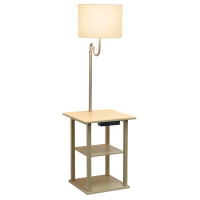 Simple Designs 57 Floor Lamp with Drum Shade, Tan (LF2016-TAN)