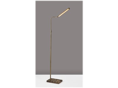 Adesso Reader 54.25 Antique Brass Floor Lamp with Rectangular Shade (3558-21)