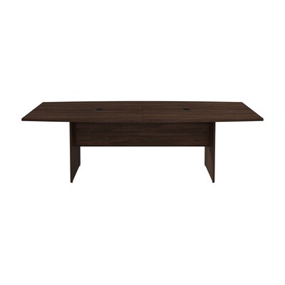 Bush Business Furniture 96W x 42D Boat Shaped Conference Table with Wood Base, Black Walnut (99TB964
