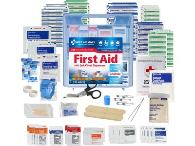 First Aid Only QuickTreat First Aid Kit, Plastic Case, 50 People, 370 Pieces (91407)