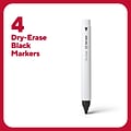 TRU RED™ Pen Dry Erase Markers, Fine Tip, Black, 4/Pack (TR61460/TR54560)