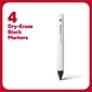 TRU RED™ Pen Dry Erase Markers, Fine Tip, Black, 4/Pack (TR61460/TR54560)