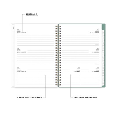 2027 Blue Sky Bespoke Letterpress Lake Flowers 5.875" x 8.625" Calendar Year Weekly & Monthly Standard Planner, Plastic Cover