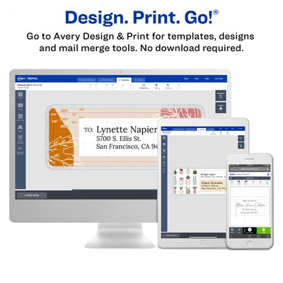 Avery Laser Waterproof Shipping Labels, 2" x 4", White, 5,000 Labels/Box (95523)