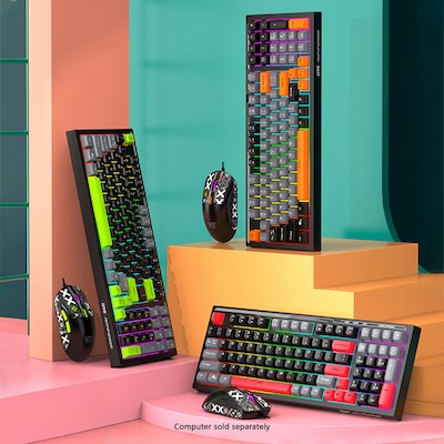 SaharaCase Wired Gaming Keyboard & Mouse Combo, Black/Red (KB30)