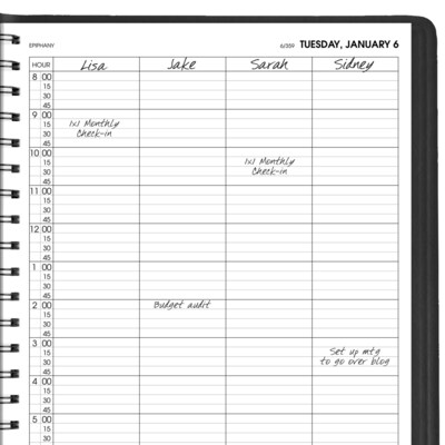 2026 AT-A-GLANCE 8" x 11" Calendar Year/Daily Appointment Book, Faux Leather Cover, Black (70-822-05-26)