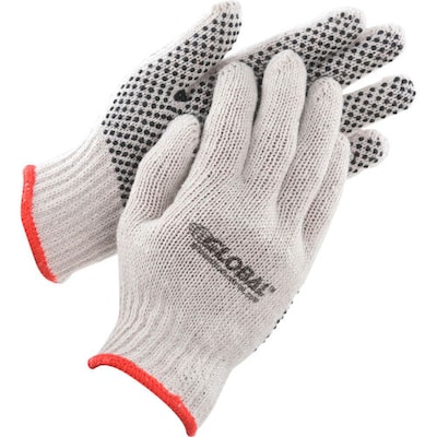 Global Industrial PVC Dot Knit Gloves, Single-Sided, Black, Small, 12 Pairs (708352S)