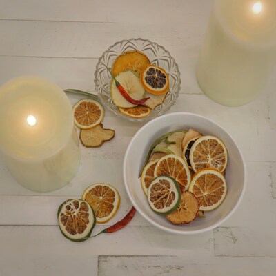 National Tree Company 6 250 Gram Mixed Potpourri- Citrus, Sliced Red and Green Apples, Red Chiles, and Eucalyptus Leaves