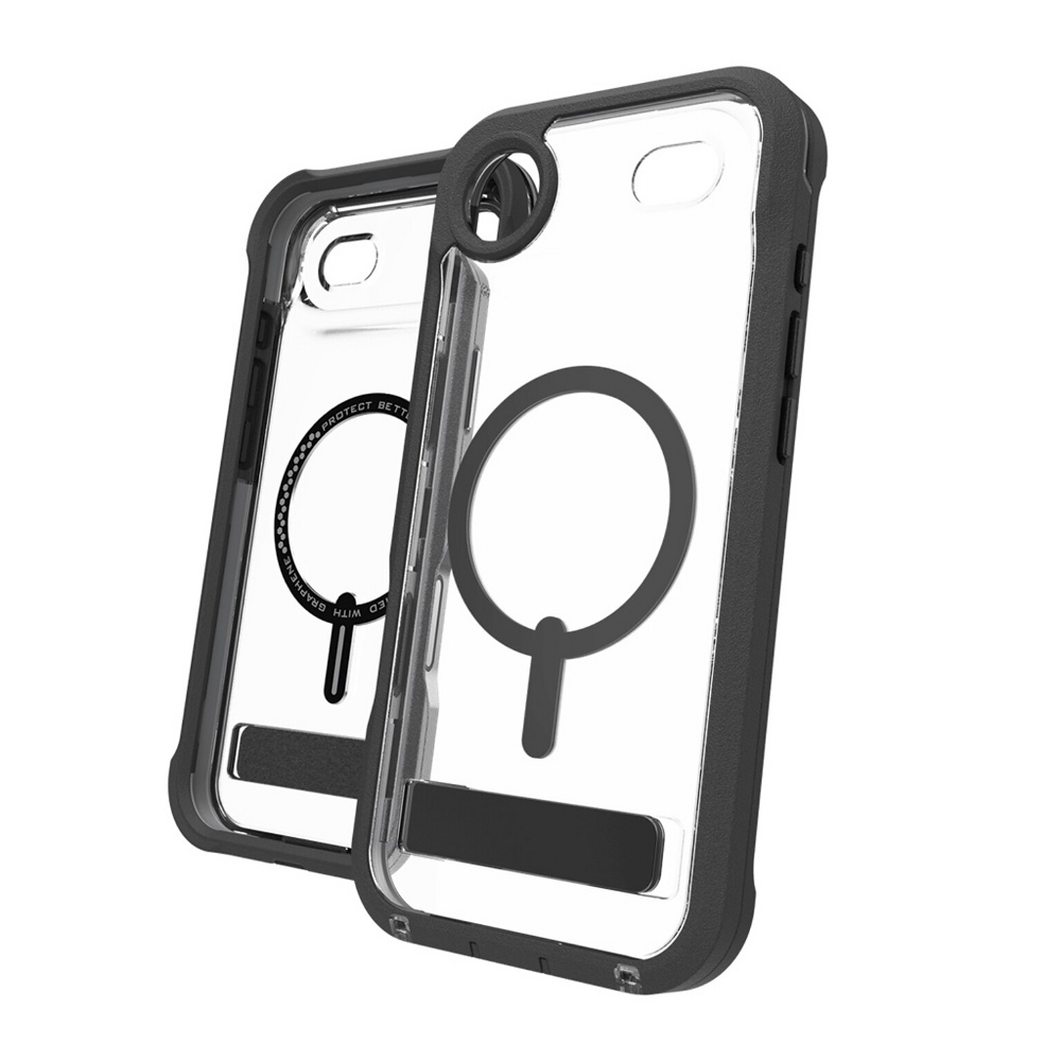 Zagg Rainier Snap with Kickstand MagSafe Compatible Phone Case for Apple iPhone 17 Air, Shock Absorbing, Smoke Black (702319157)