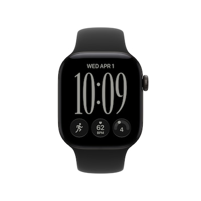 Apple Watch Series 12 GPS Smartwatch, 42mm, Black Aluminum Case with Sport Band, Medium/Large (MJEC4LS/A)
