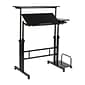 Mind Reader Woodland Collection 27.5"-45.25" Mobile Adjustable Sit/Stand Desk, Black (SDROLLXL-BLK)