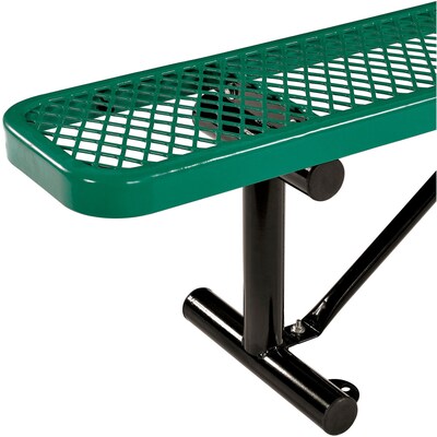 Global Industrial 6' Outdoor Steel Flat Bench, Expanded Metal, Green (277156GN)