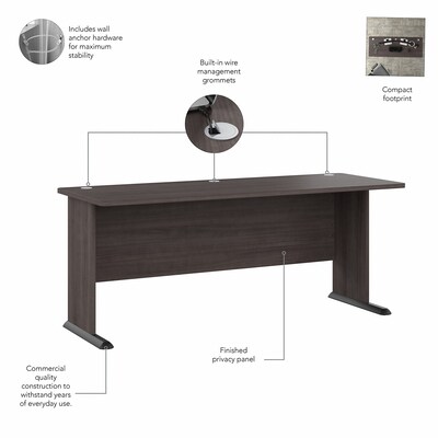 Bush Business Furniture Studio A 72"W Computer Desk, Storm Gray (SDD172SG)