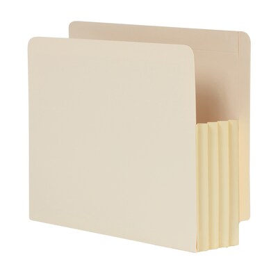 Pendaflex Reinforced File Pocket, 3 1/2 Expansion, Letter Size, Manila, 10/Box (12822)