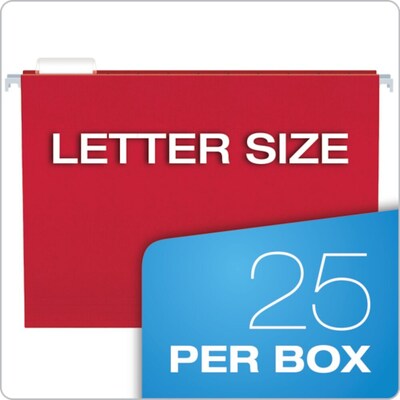 Pendaflex Reinforced Hanging File Folders, 1/5 Tab, Letter Size, Assorted Colors, 25/Box (PFX 4152 1/5 ASST)