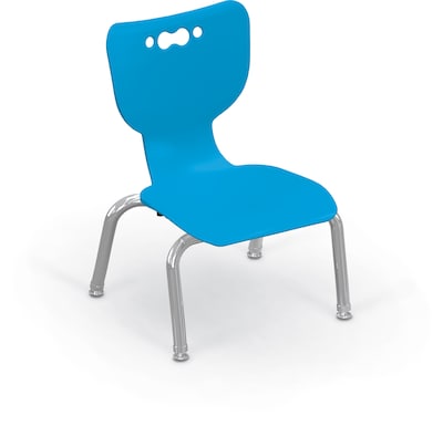 MooreCo 10 Hierarchy Student Chair with 4 Legs, Blue/Chrome Base (703673561655)