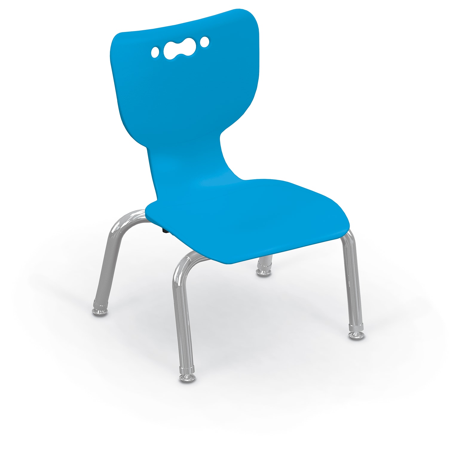 MooreCo 10 Hierarchy Student Chair with 4 Legs, Blue/Chrome Base (703673561655)