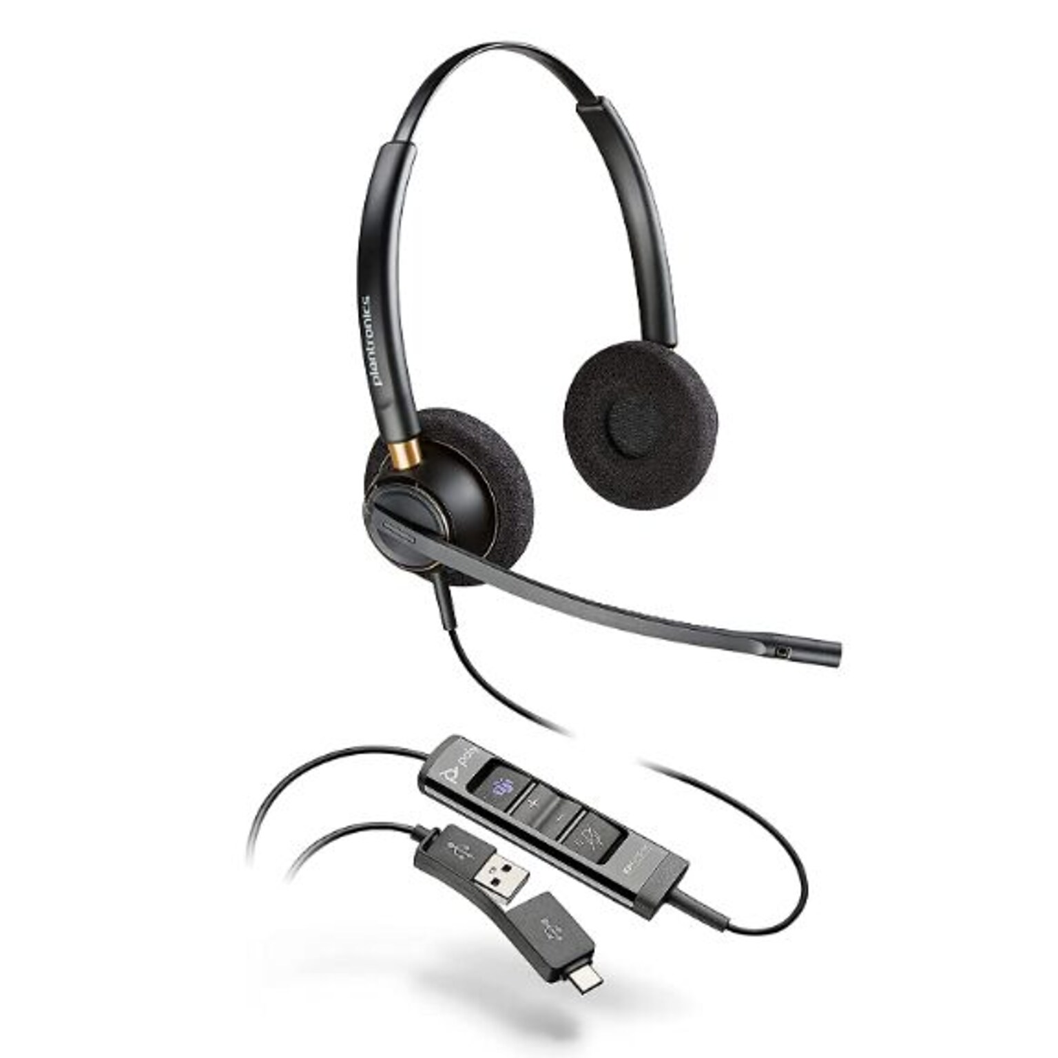 Poly EncorePro 525-M USB Dual USB-A Corded Headset (218275-01)