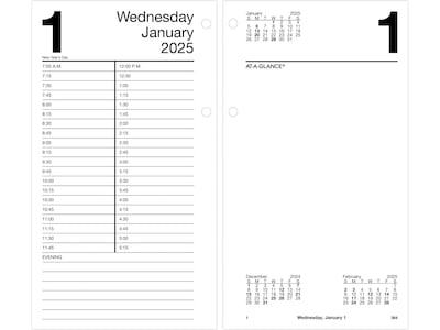 2025 AT-A-GLANCE 8 x 4.5 Daily Calendar Refill, White/Black (E210-50-25)