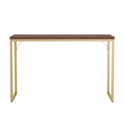 Martha Stewart Noah 47"W Home Office Parsons Desk, Walnut/Polished Brass (XUMBLK106BRGLD)