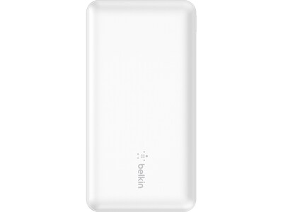Belkin BoostCharge USB-A/USB-C Power Bank, 10000 mAh, White (BPB011btWH)