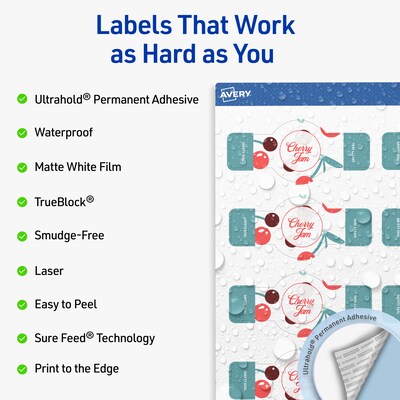 Avery Cigar Laser Multipurpose Labels, 1.5 x 3.5, White, 1000/Box (19479399167)