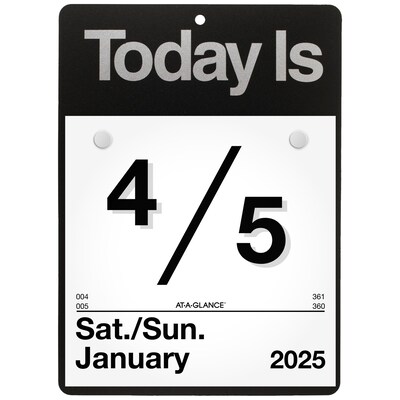 2027 AT-A-GLANCE Today Is 6.63" x 9.13" Daily Wall Calendar, White/Black (K1-00-27)