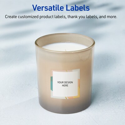 Avery Square Laser/Inkjet Multipurpose Labels, 2" x 2", White, 120/Pack (19479371099)