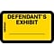 Tabbies Defendant's Exhibit Labels, Pre-Printed, 1" X 1 5/8", Yellow, 252/Pack (58024)