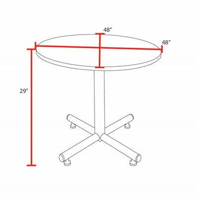 Regency Kobe 48" Round X-Base Breakroom Table, Neo Walnut (TKB48RNDNW)