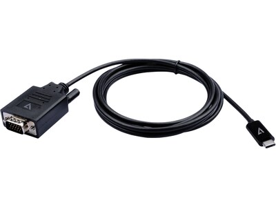 V7 USB-C to VGA Video Adapter Cable, Male to Male, Black  (V7UCVGA-2M)