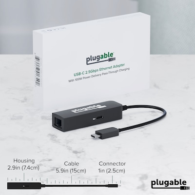 Plugable USB-C Gigabit Ethernet Adapter (USBC-E2500PD)