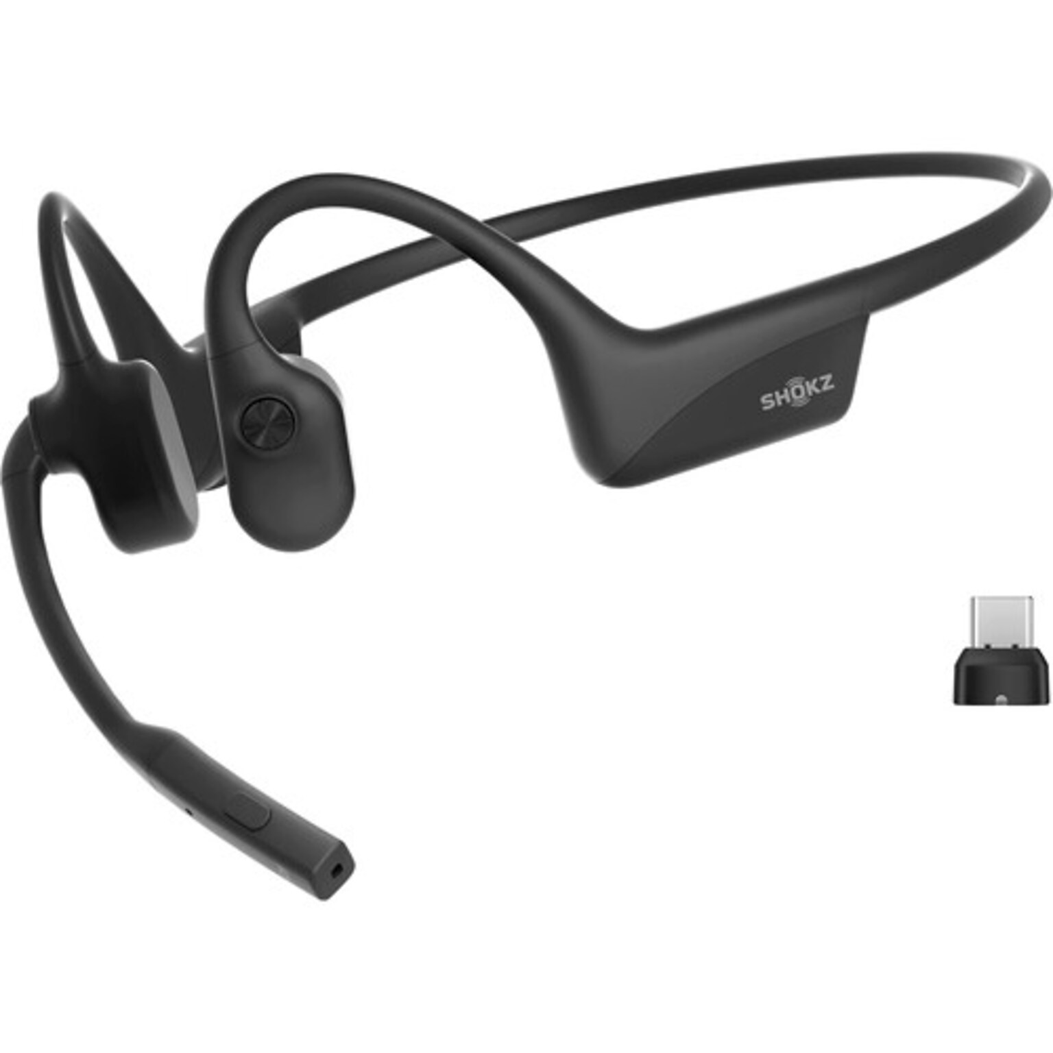 Shokz OpenComm2 Bone Conduction Wireless USB-C Bluetooth Stereo Computer, UC Certified (C120-AC-BK-US)