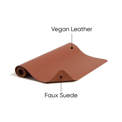 Smead Small Vegan Leather Anti-Slip Desk Pad, 23.6" x 13.7", Brown (SMD64837)