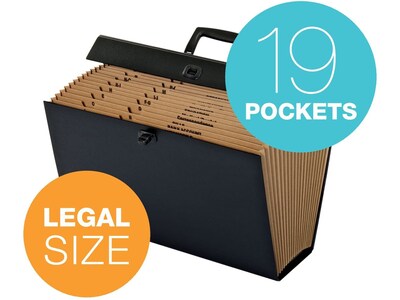 Pendaflex Paper Stock Accordion File, Alphabetical/Subject Index, 19-Pocket, Legal, Assorted Colors (11170)