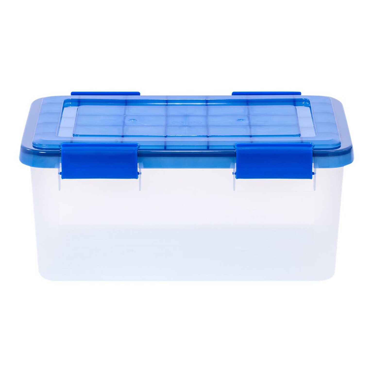 Iris WeatherPro 18.4 Qt. Latch Lid Storage Bin, Clear/Blue (500199)