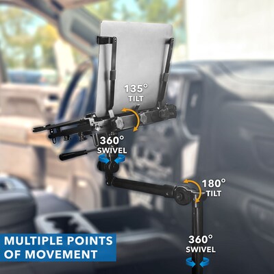 Mount-It! 19.68" x 4.25" Steel Adjustable Vehicle Laptop Mount with Universal Base, Black (MI-528)