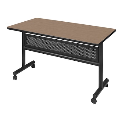 Regency Kobe Flip-Top Training Nesting Table w/ Modesty Panel, 48 x 24, Noble Oak (MKFTM4824NO)
