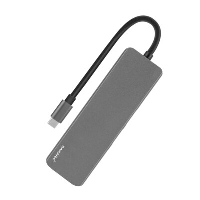 SaharaCase Aluminum 5-in-1 USB-C Hub Adapter for PC & Mac Laptops (LT00073)