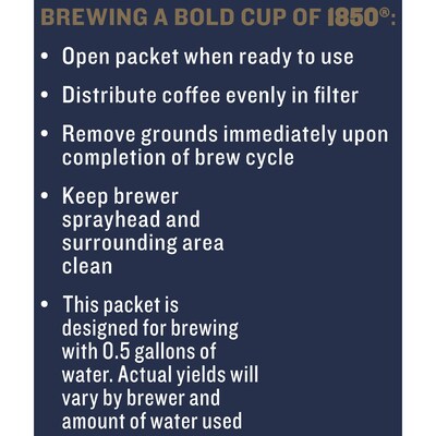 1850 Pioneer Blend Ground Coffee Fraction Pack, Medium Roast, 2.5 oz., 24/Carton (SMU21511)